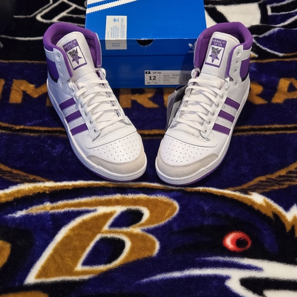 SOLD!! Mens Adidas Top Ten White/Active Purple Size 13 - Picture 3 of 10